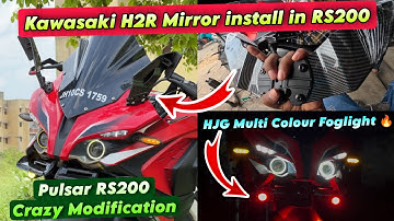 KAWASAKI H2R MIRROR ON RS200 😍 || HJG Fog Light 🔥 || RS200 Winglet 🥵 || PULSAR RS200 MODIFICATION 🔥