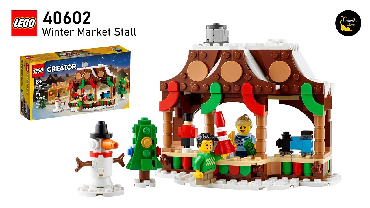 LEGO GWP Creator Seasonal 40602 Winter Market Stall (2023) - unboxing and speed build