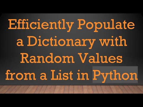 Efficiently Populate a