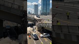 🚨 VIRAL FOOTAGE! Giant Highway Bridge COLLAPSES in Seconds — Total Structural Failure 😱💥 #fail
