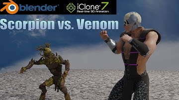 Animated fight scene in iClone 7.9  Scorpion vs  Venom rendered in Blender 3.0 Eevee in great speed