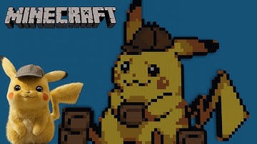 Minecraft Detective Pikachu Pixel Art Tutorial ( Pokémon )
