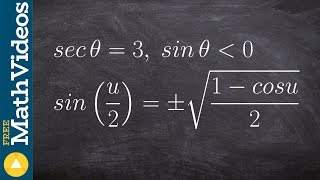 How to evaluate the half angle of sine when given a triangle Profile