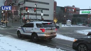 Snow covers the streets of Allentown