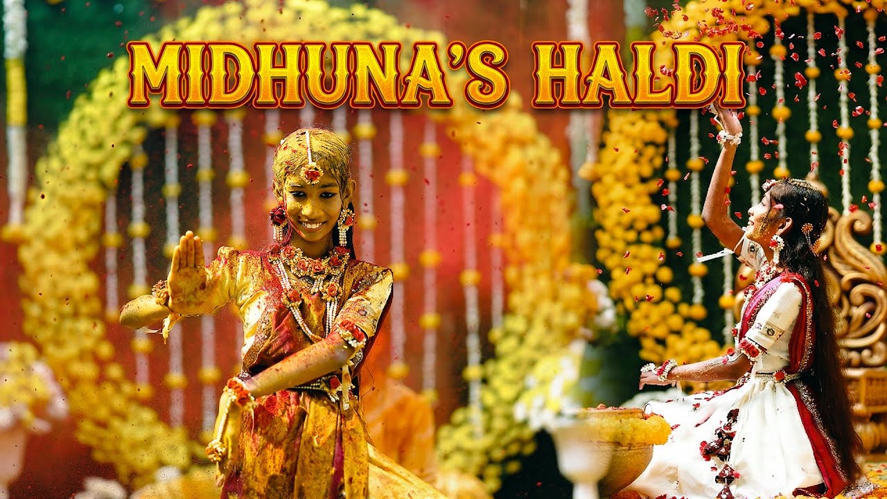 MIDHUNA HALF SAREE HALDI FUNCTION.