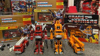 Transformers generation one complete grapple & inferno collection. G1 vintage generations, gold box