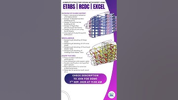 ETABS | RCDC | EXCEL - New Batch is Going to START! #etabstutorial #rccdesign #safe #structuredesign