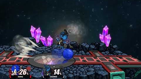 super smash flash 2 beta sonic vs lucario gameplay part 1