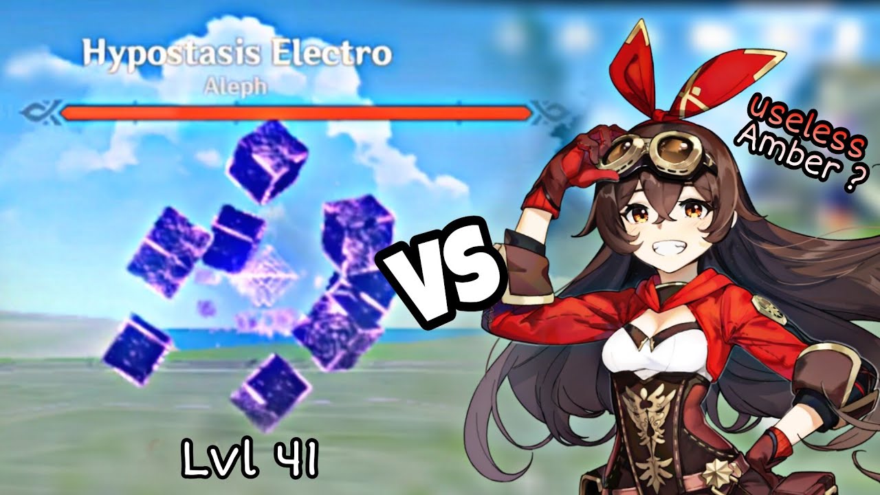 Amber lvl 40 vs Hypostasis Electro lvl 41 - Genshin Impact - YouTube