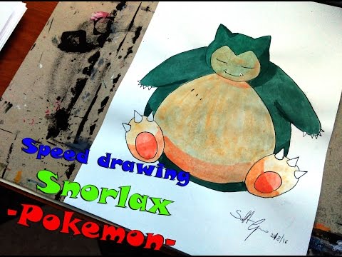 Speed drawing Snorlax -Pokemon-