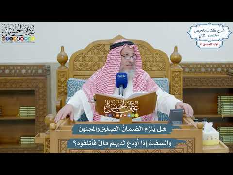 4289 - هل يَلزَم الضمانُ الصغيرَ والمجنونَ والسفيهَ إذا أُودِع لديهم مالٌ فأتلفوه؟ - عثمان الخميس