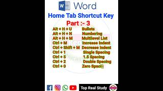 Microsoft office Word Home Tab Shortcut Key | Part 3 | MS Word Home Tab Shortcut Key | Shortcut Key screenshot 5