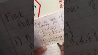 Union of sets. Math homework help