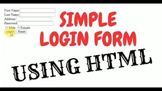 A Simple Login Form using HTML -[Notepad]