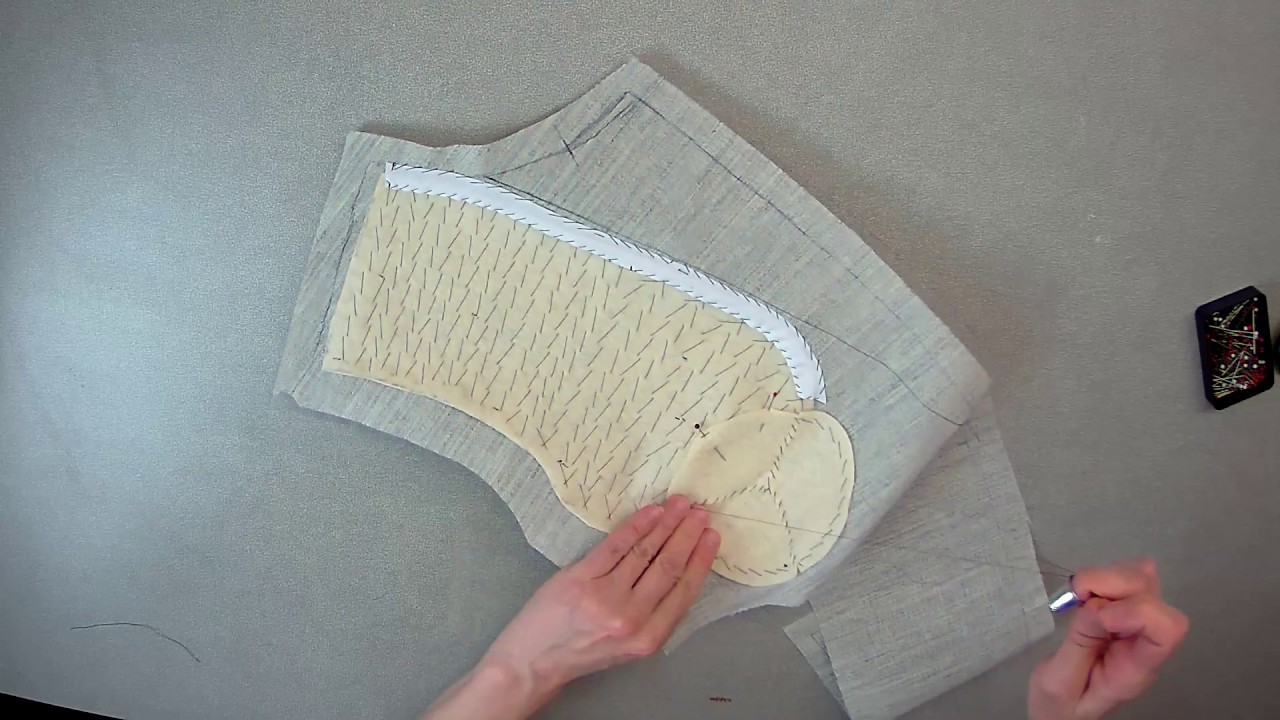 Preparation of front canvases and padstitching the lapels YouTube