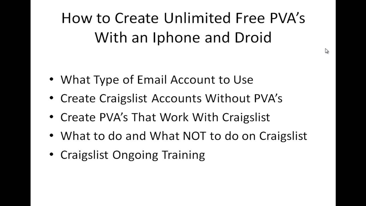How To Create Unlimited Free Pvas For Craigslist With An Iphone Or