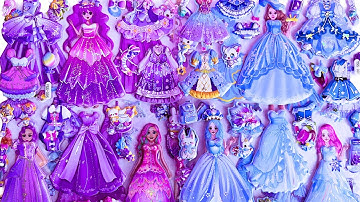 Purple Dress up & Snow Blue Dress up Change Video | Princess Costume Change Stickers #diy #sticker