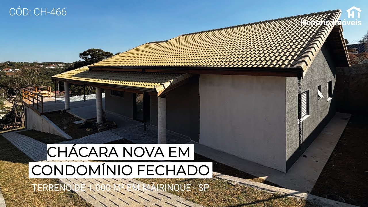 Chácara em condomínio fechado com 1000m² de terreno localizado no interior de São Paulo - Mairinque