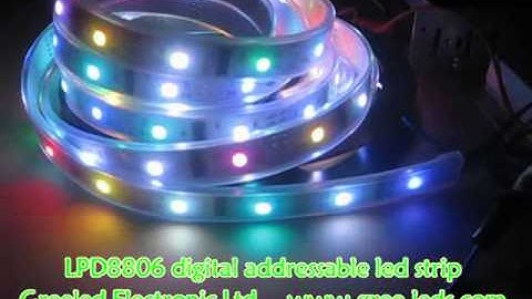 Arduino controllable lpd8806 digital addressable led strip.avi