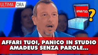 Affari tuoi, panico in studio: Amadeus non crede ai suoi occhi, il concorrente ha...