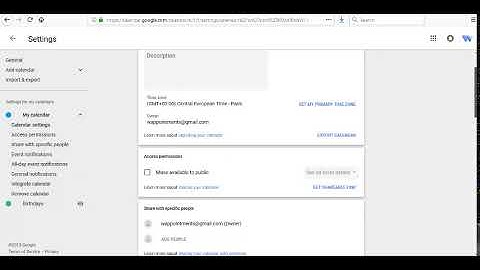 Get iCal link in Google Calendar