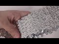NO.252_スパンコールブレード収縮性タイプ（銀色：シルバー）_幅6cm×長さ2ｍ巻き