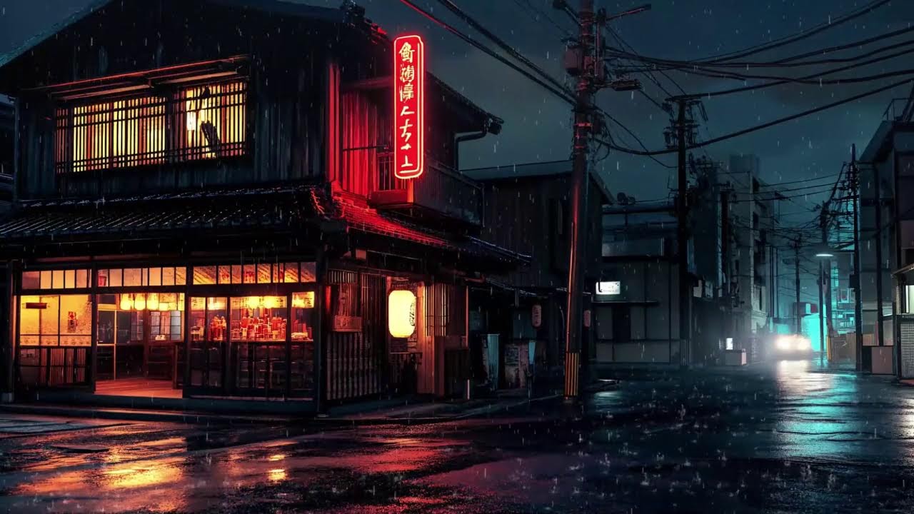 Lonely Midnight in Japan 🌙 Emotional Lofi Beats with Rain Ambience