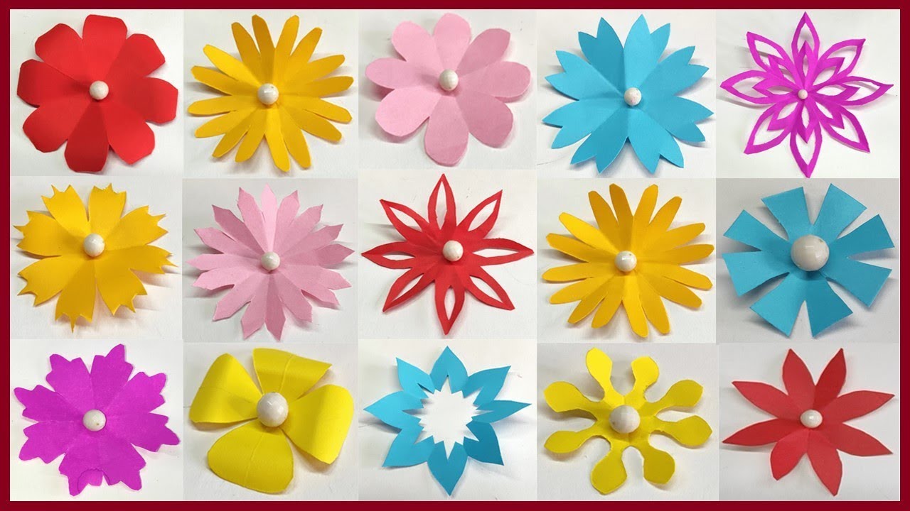 Folding Paper Flowers (8 Petals), Kids' Crafts, Fun Craft Ideas