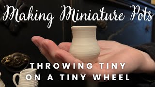 Small Ceramics - Tiny Pottery Wheel! Throwing miniature porcelain pots.
