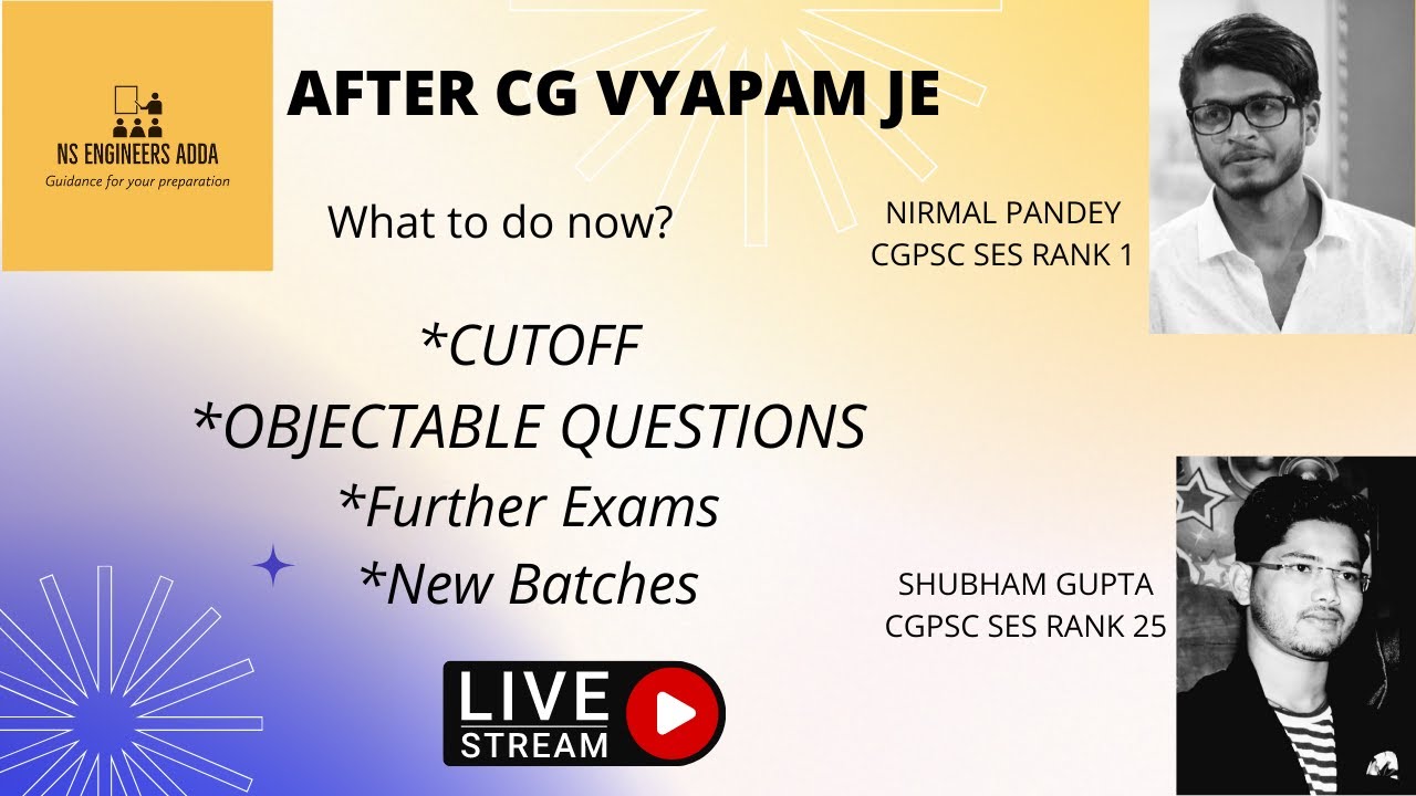 AFTER CG VYAPAM JE | CUTOFF | OBJECTIONABLE QUESTIONS | NEW BATCH