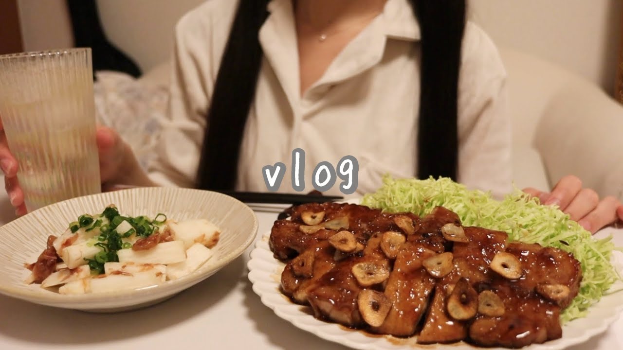 黒ごま＆たまごトーストとトンテキ晩酌🥩🍺/vlog