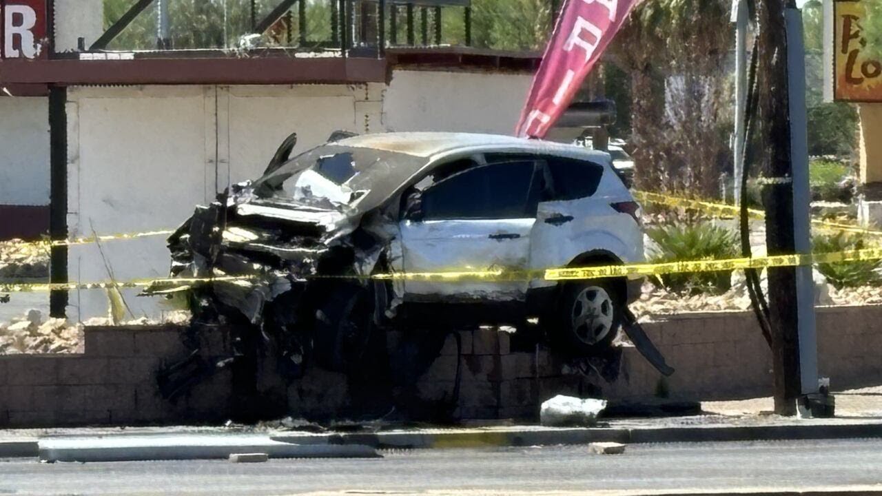 LVMPD: Suspected drunk driver crashes into power pole, causes outage on ...