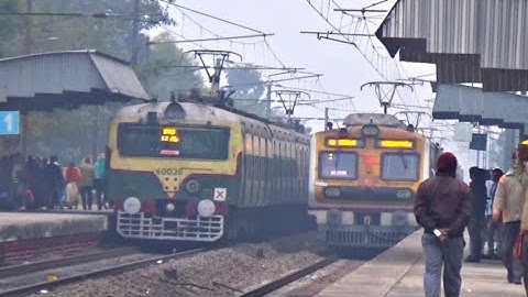 Traffic Timeing || Two Different Types Katwa - Howrah Emu Local Arrived & departs Same Time At BGAE