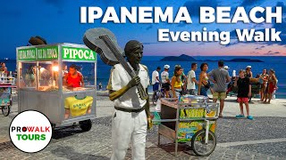 Scenic Sunset Walk on Ipanema Beach Rio De Janeiro, Brazil- 4K60fps with Captions - Prowalk Tours