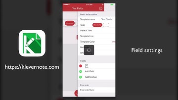 Klevernote iPhone app - Field types and field settings overview