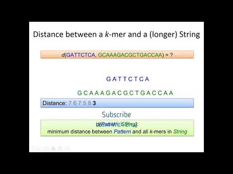 Determine the minimum distance between two pattern and k-mers | Median string