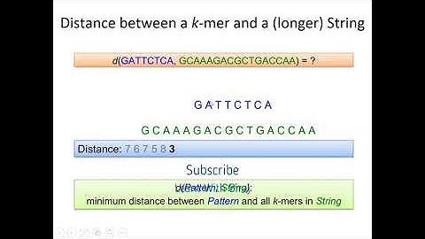 Determine the minimum distance between two pattern and k-mers | Median string