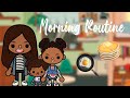 Single mom with two kids weekend morning routine | Toca life world