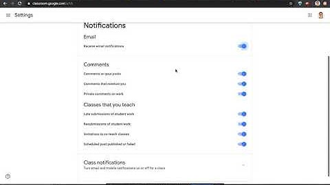 Turning off email notifications in Google Classroom - for teachers