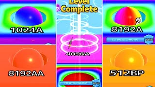 RAINBOW Tile 1024A, 2048A, 8192A - Ball Run 2048 (Power Gauge vs Original) vs Max Levels Challenge!