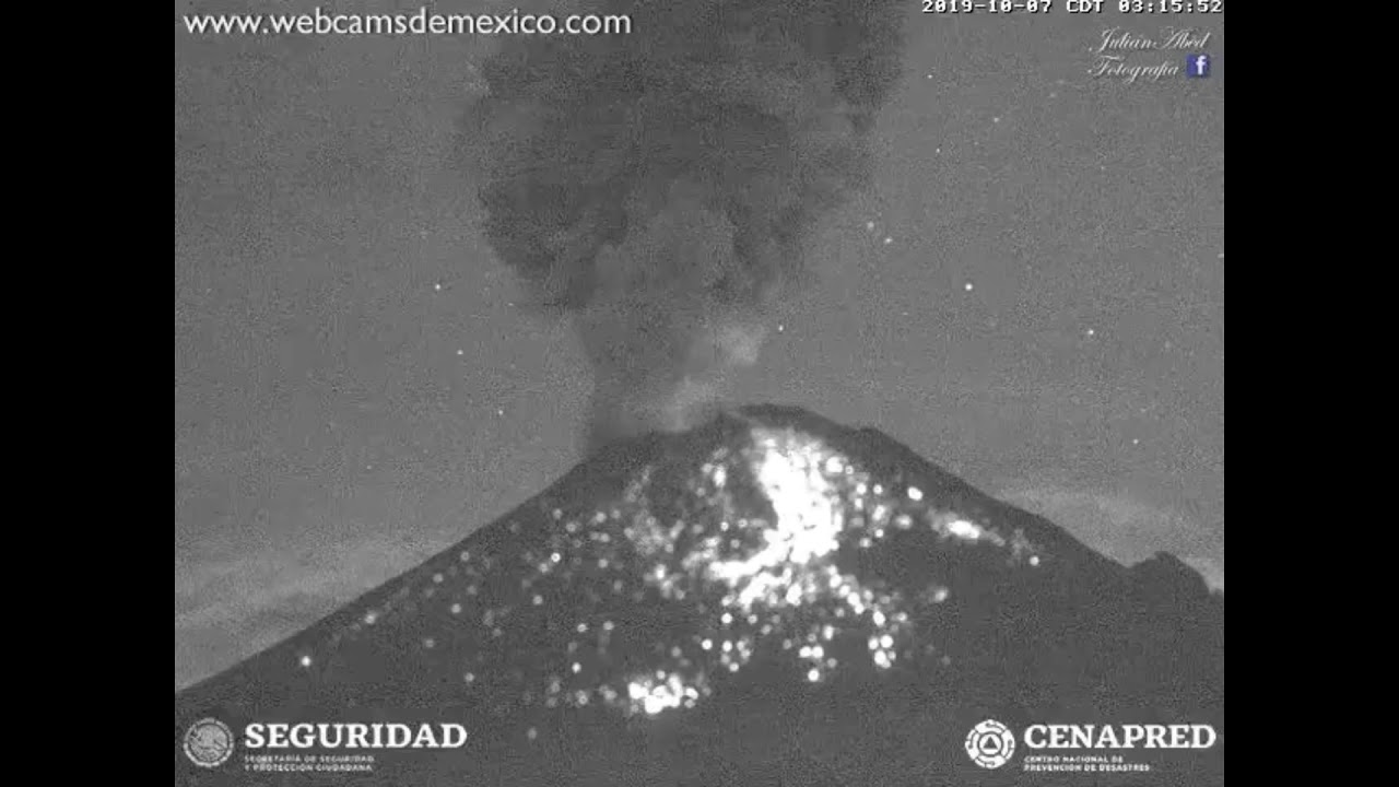 October 7, 2019, ~ Explosion (Real-Time) ~ Popocatepetl Volcano, Mexico lavallette beach