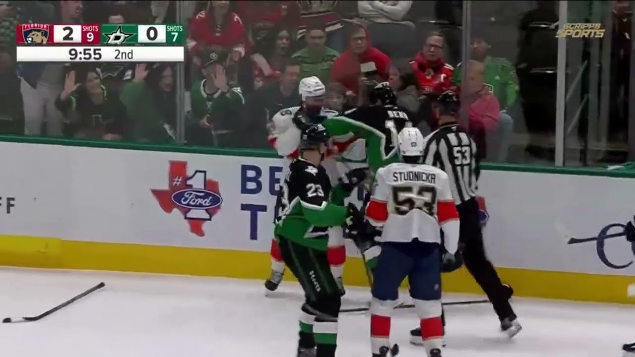 Jamie Benn Drops The Gloves With Noah Gregor