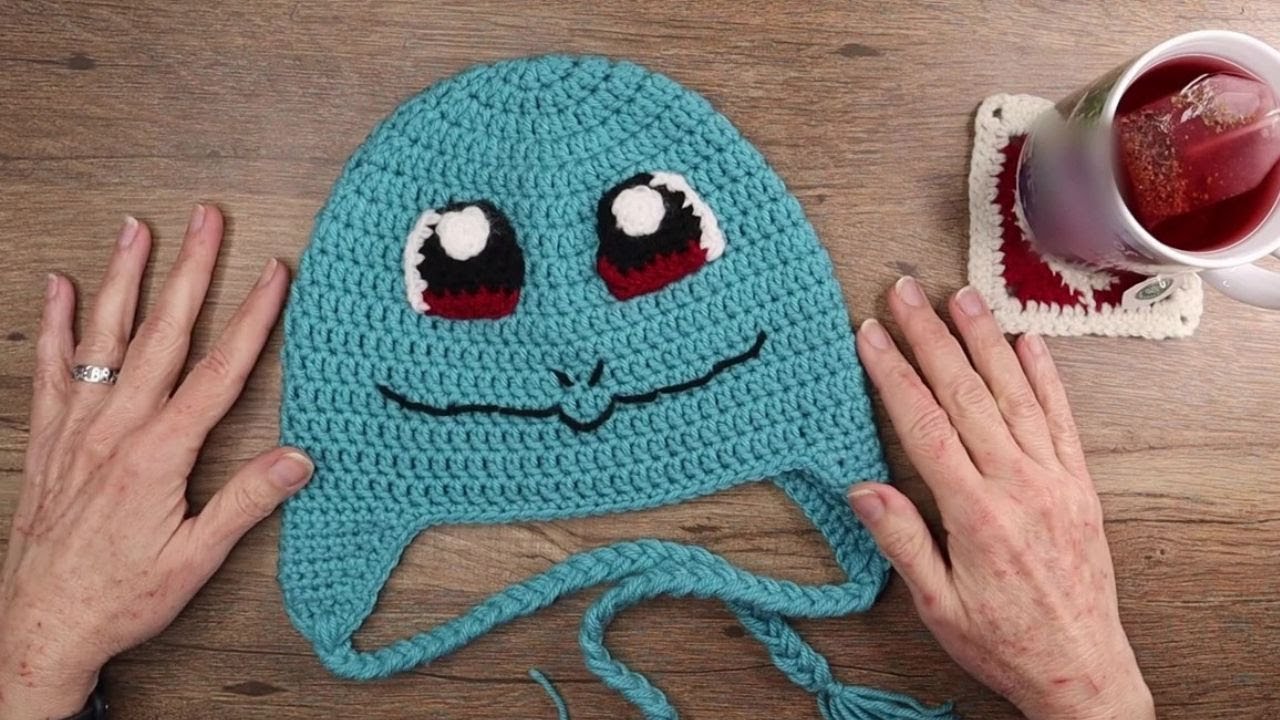 Вязаная шапка-сквиртл в стиле покемонов! Приготовьтесь к косплею!