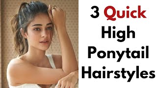 3 Easy ponytail Hairstyles || Simple Hair Tutorial For Medium Hair | Quick Hairstyles | KGS