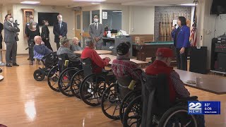 Lt. Gov. Kim Driscoll and Veteran Services Secretary visit Veterans Home in Holyoke