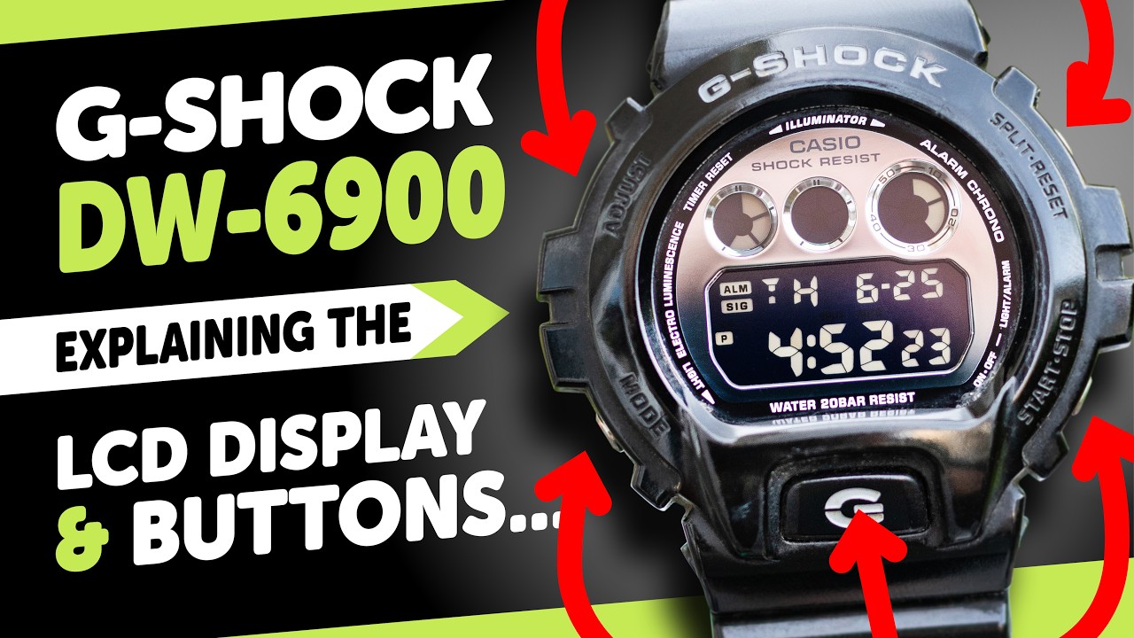 #Casio G-SHOCK DW-6900 Tutorial - LCD Display & Button Operation