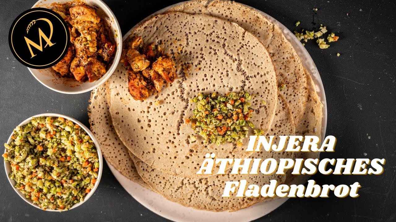 Injera - Traditionelles, äthiopisches Fladenbrot mit Teffmehl