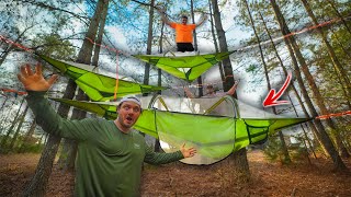 Hanging Tree Tent Camping Challenge!!