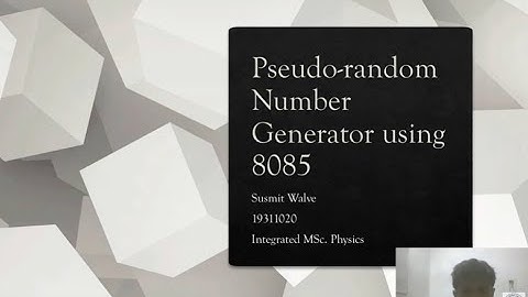 Pseudo Random Number Generator / Linear Feedback Shift Register using 8085