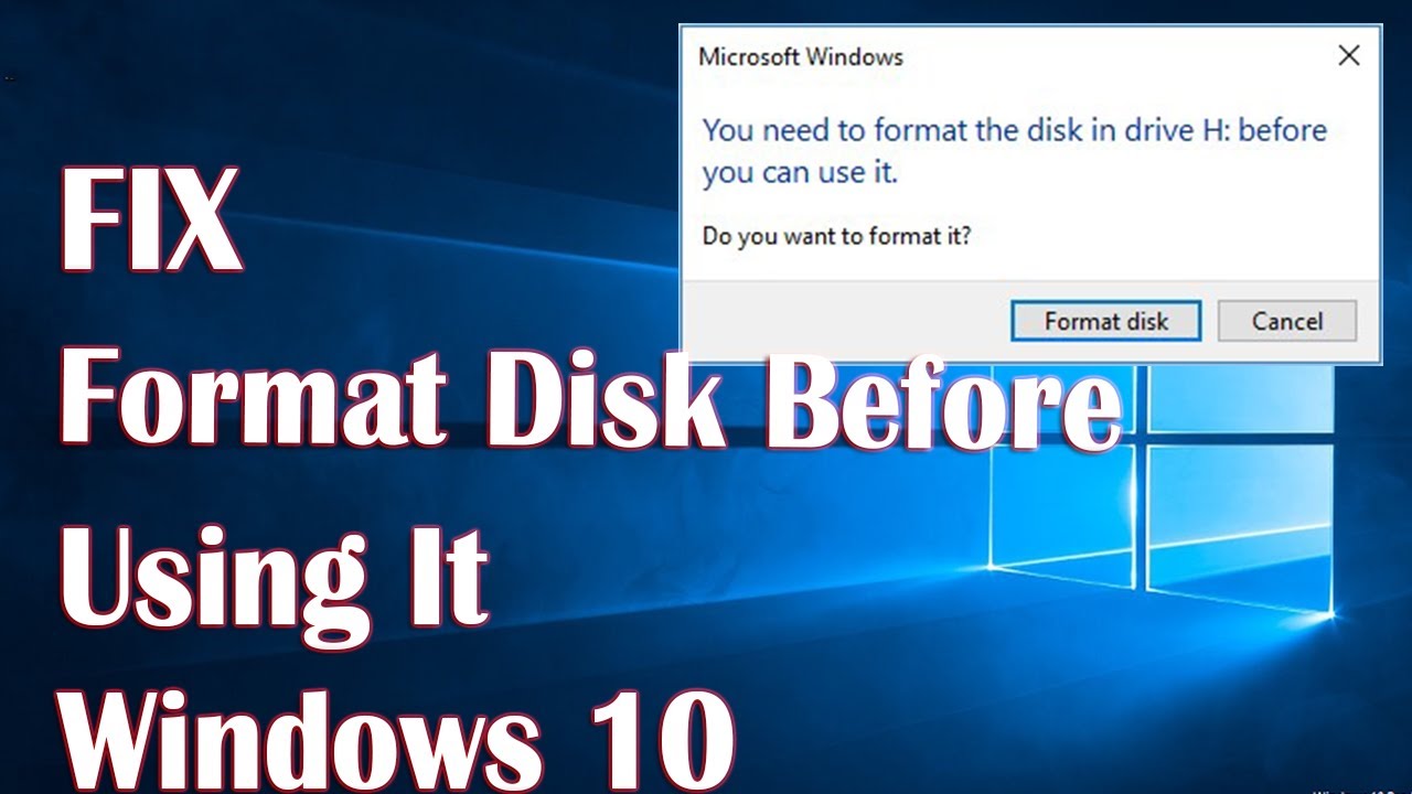 format disk windows 10 repair